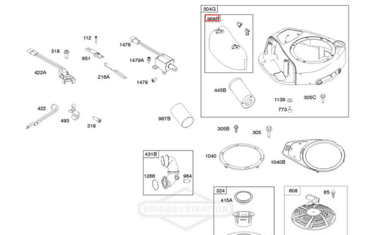 Pokrywa Filtra Powietrza Silnika Briggs Stratton Intek