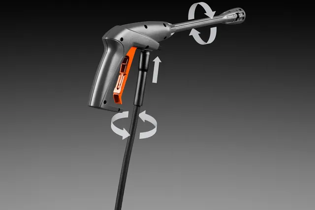 Myjka ciśnieniowa Husqvarna PW 130 obrotowe połączenia i szybkozłącze