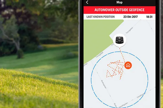 bszar GeoFence można łatwo ustawić w aplikacji Automower® Connect