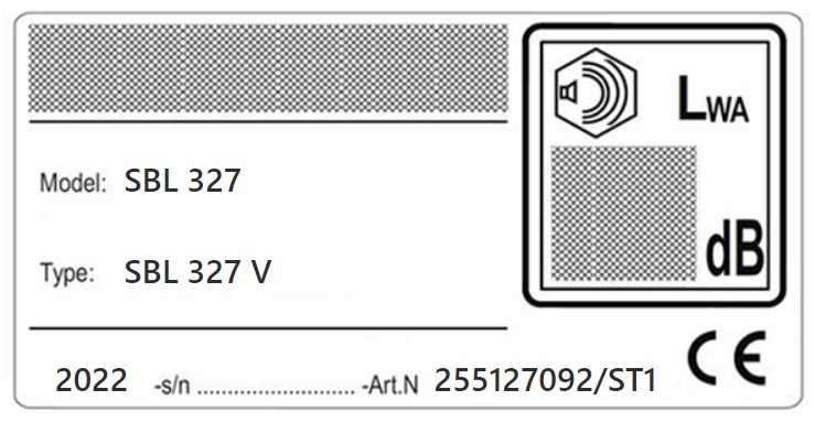 SBL 237 tabliczka znamionowa