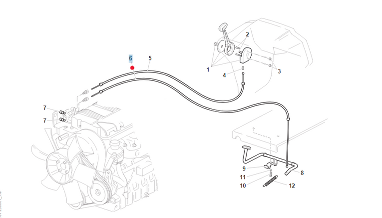 Linka gazu ciągnika Pasquali Era (58073640)