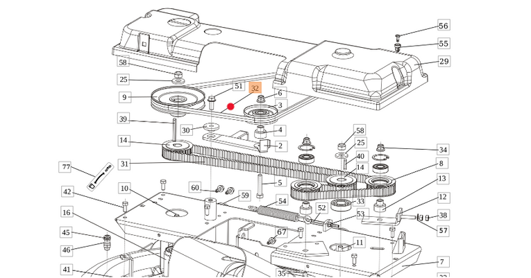 Oryginalny pasek noży traktorka Oleo-Mac OM 106 (SGN272731239)