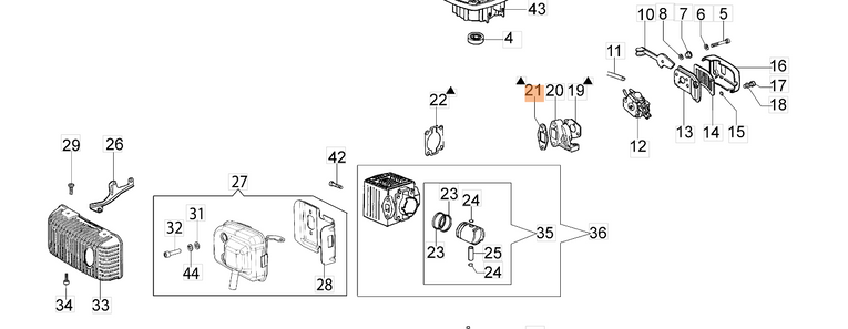Oryginalna uszczelka kolektora wiertnicy Oleo-Mac MTL51 (375200075R)