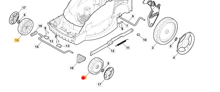 Oryginalne przednie koło kosiarki Stiga Combi 40E / 44E