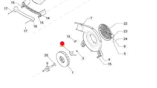 Oryginalny nóż rozdrabniający dmuchawy Oleo-Mac BV 300 (56550057R)
