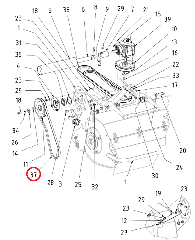 Pasek boczny kosiarki bijakowej Dakr MC 100 (96500.131)