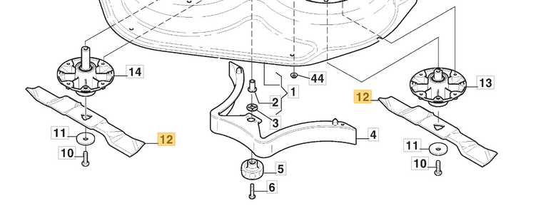 Nóż agregatu koszącego Stiga Park 110 Combi Pro