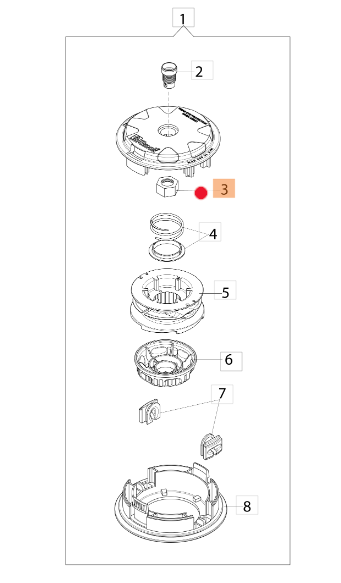 Nakrętka pokrywy górnej do adapterów głowicy ExtraLife / LongLife