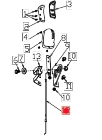 Linka sterowania sprzęgłem zamiatarki OM-Line PKM100 (OB-SPAG53S0000100)
