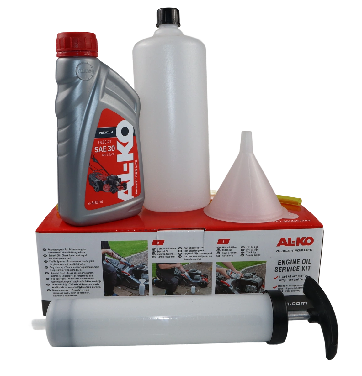 Zestaw serwisowy AL-KO do wymiany oleju i olej SAE30 600 ml
