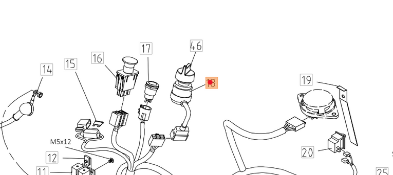 Oryginalna stacyjka traktorka Oleo-Mac 86R / 92R / 102R (TS000035R)