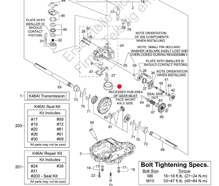 Oryginalny filtr oleju przekładni Tuff Torq K46