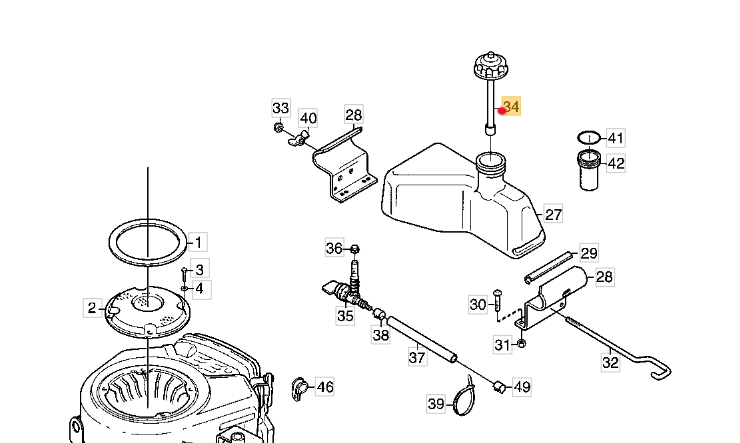 Oryginalny korek paliwa traktorków Stiga Park Pro (1134-4064-01)