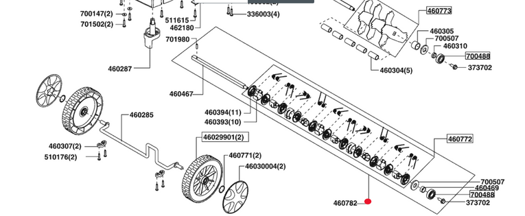 Wałek ze sprężynkami do AL-KO 32 VLE (460782)