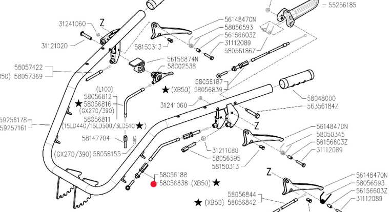 Linka sprzęgła ciagnika jednoosiowego Pasquali XB 50 PS (58056838)