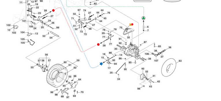Koło pasowe napinacza jazdy traktorka Stiga Park 320 - 900