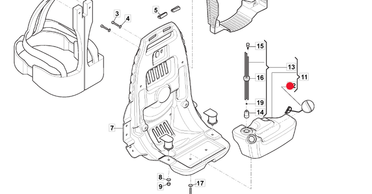 Korek zbiornika paliwa dmuchawy Stiga BL980 / SBP375 (118804510/0)