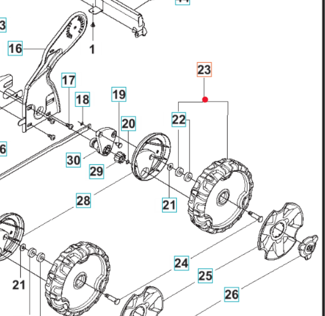 Oryginalne koło jezdne kosiarki Husqvarna LC / LB (5841422-01)