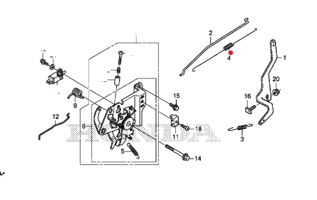 Oryginalna sprężyna obrotów silnika Hondy GCV (16562-Z9L-000)