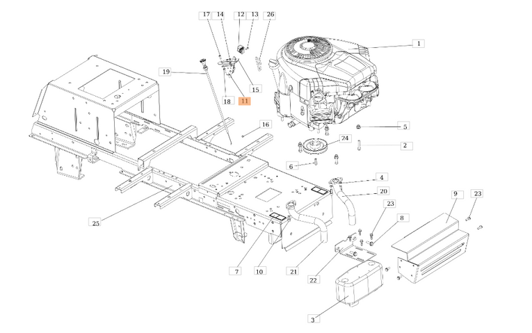 Linka gazu z manetką traktorków Oleo-Mac OM 92 - 124