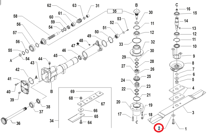 Podkładka kosiarki listwowej 35x15x3,5 mm (31421251)