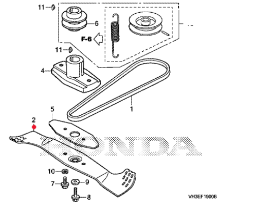 Oryginalny nóż kosiarki Honda HRG 466 C3 (72511-VH4-N10)
