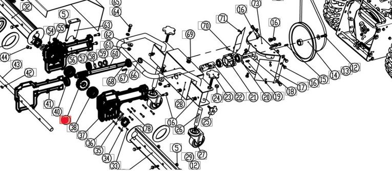 Zębatka ślimakowa szczotki zamiatarki OM-Line PKM60 / PKM80 (OB-SPAKCB31-16)
