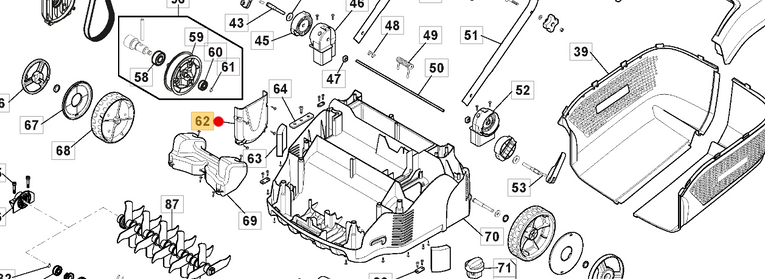 Oryginalna osłona silnika wertykulatora Stiga SV (118802671/0)