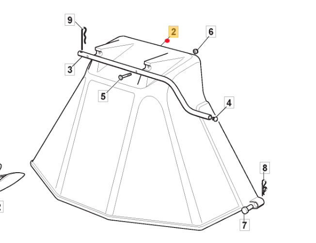 Deflektor - osłona tylnego wyrzutu trawy Stiga 102 / 122 cm (382400003/1)