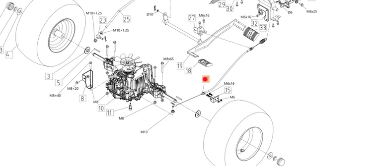 Oryginalna linka hamulca traktorka Oleo-Mac 86R / 92R / 102R (TS000244R)