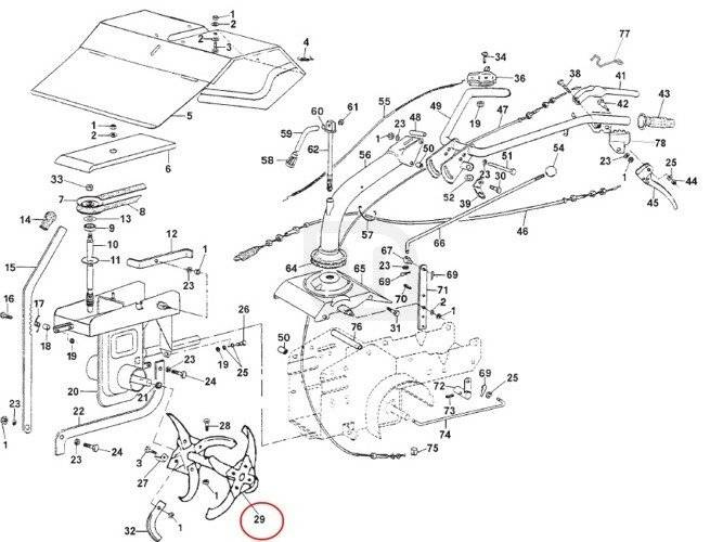 Sekcja nożowa podwójna do glebogryzarek Eurosystems P55 / Stiga Silex 95 - sekcja prawa