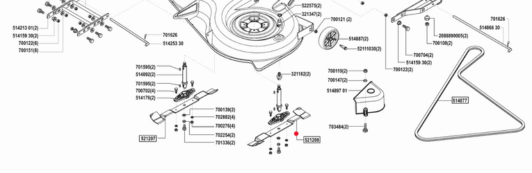 Oryginalny nóż lewy traktorka AL-KO T15 / T16 / T18 - 102 cm (521208)