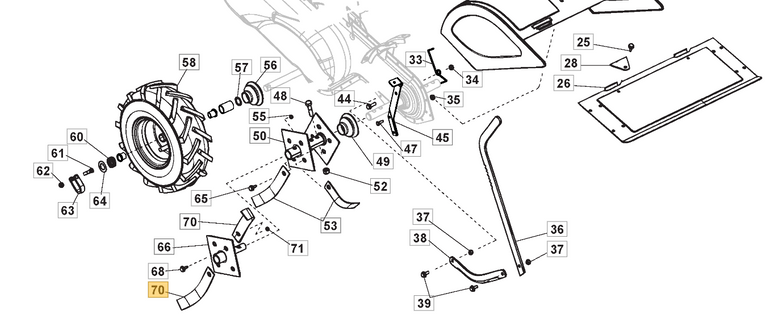 Nóż lewy do glebogryzarki Eurosystems RTT-3 / Stiga Silex 103