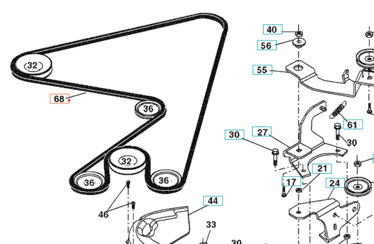 Pasek noży traktorków Husqvarna 