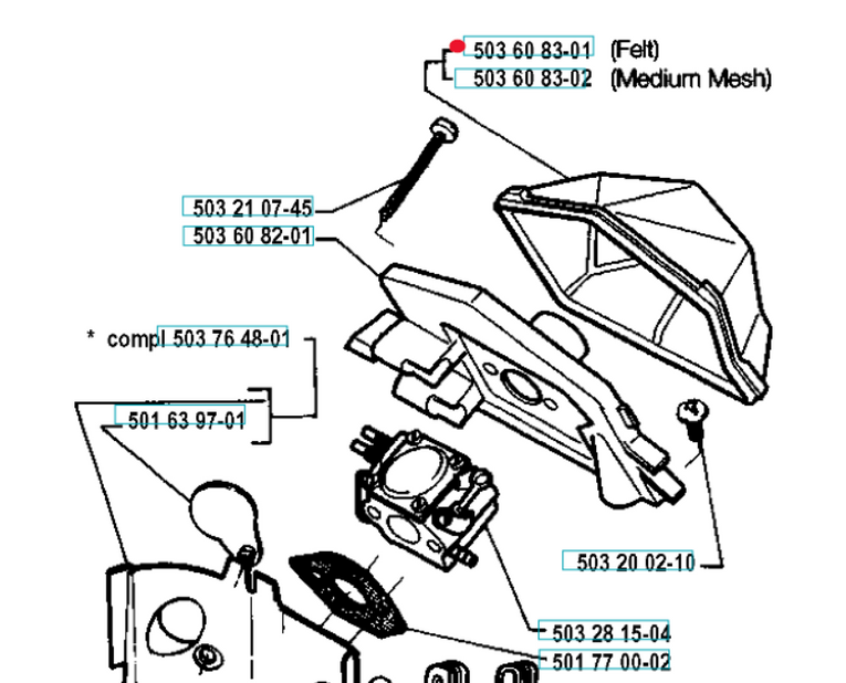 Filtr powietrza pilarki Husqvarna 51 / 55 (5036083-01)