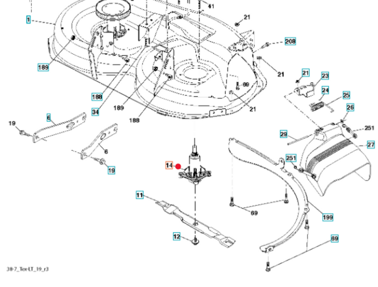 Oryginalny mandrela / adapter noża traktorków Husqvarna TC (5878197-01)