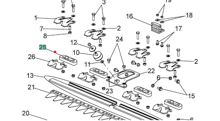 Wspornik kosiarki listwowej przystawki do Eurosystems P 55 / Stiga Silex 95