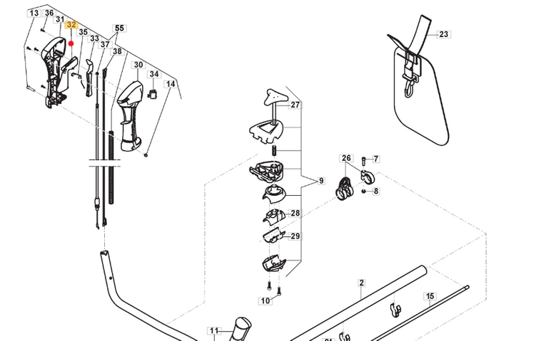 Oryginalna dźwignia gazu wykaszarki Stiga SBC (118803221/0)
