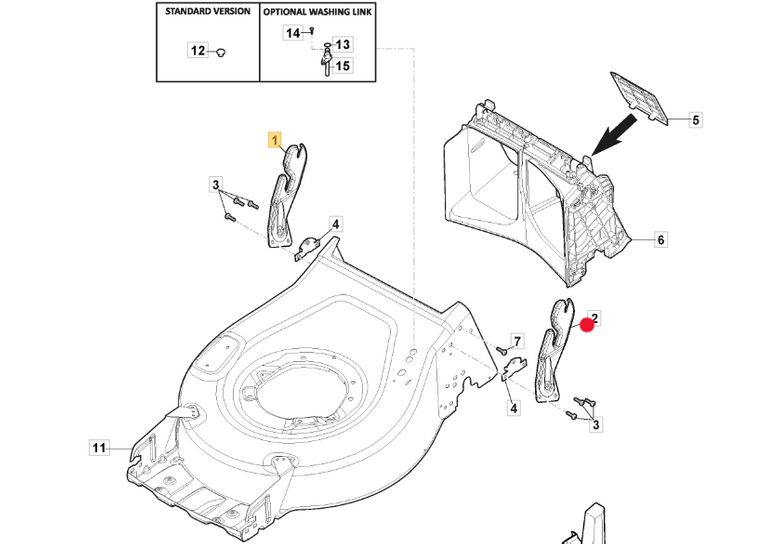 Oryginalny uchwyt lewy rączek dolnych kosiarki Stiga Combi 543 753 955 (381005273/0)