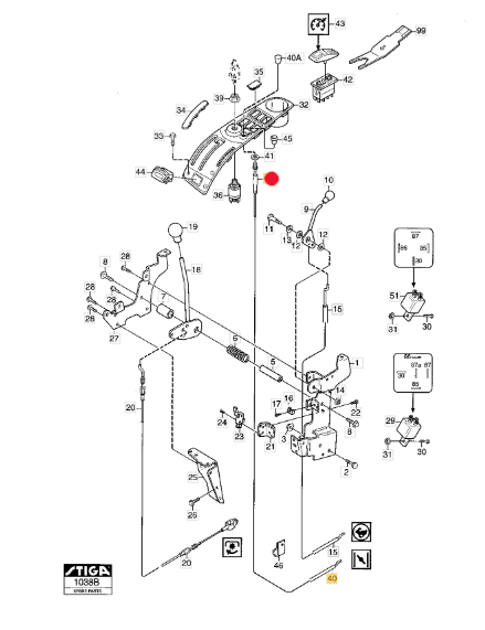Oryginalna linka ssania traktorka Stiga Park (1134-2872-03)