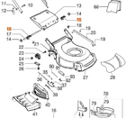 Oryginalny komplet sprężyn klapy kosza Oleo-Mac G44 GV53 GV48 (66110610)