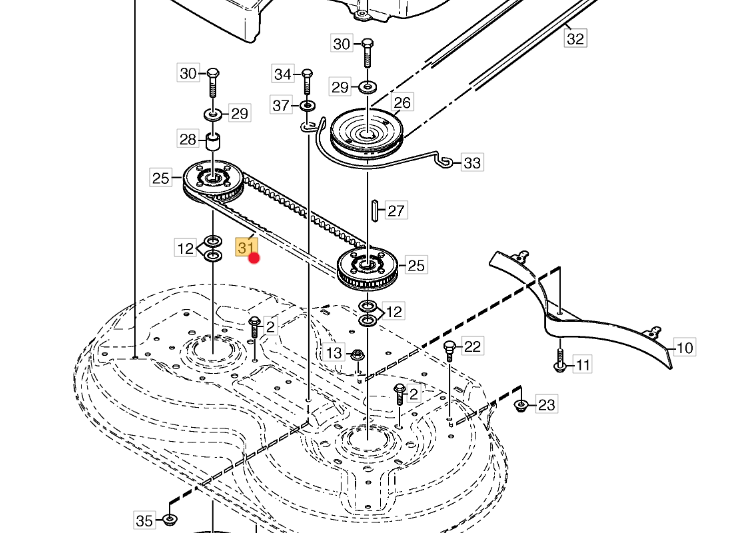Pasek zębaty napędu noży agregatu Stiga Primo / 75 Combi