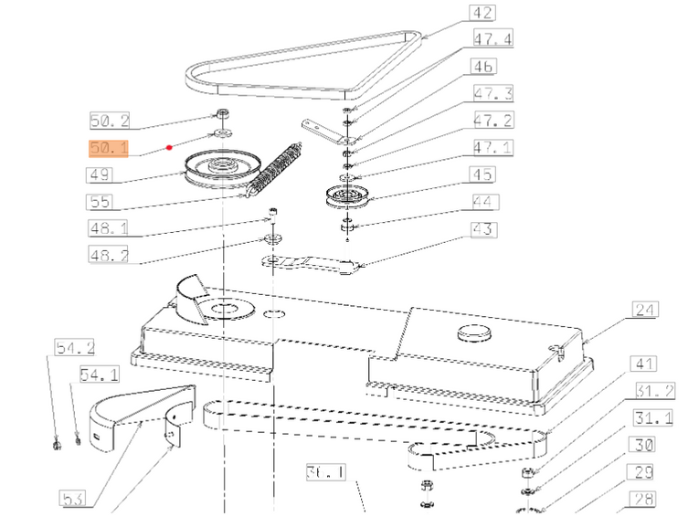 Podkładka koła pasowego agregatu koszącego traktorka Oleo-Mac (SGS532092207273)