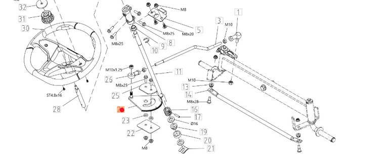 Oryginalny wieniec zębaty układu kierowniczego traktorka Oleo-Mac 86R / 92R / 102R (TS000027R)