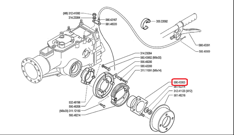 Piasta koła ciągnika jednoosiowego Pasquali (59043063)