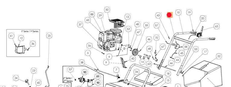 Dźwignia gazu wertykulatora Oleo-Mac SR 40 / SR 50