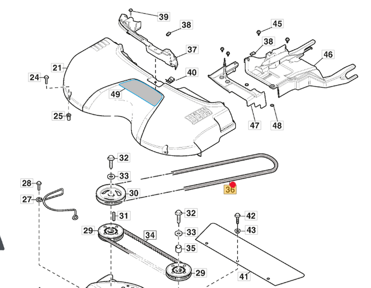 Oryginalny pasek agregatu koszącego Stiga Park 85 (1134-9186-01)