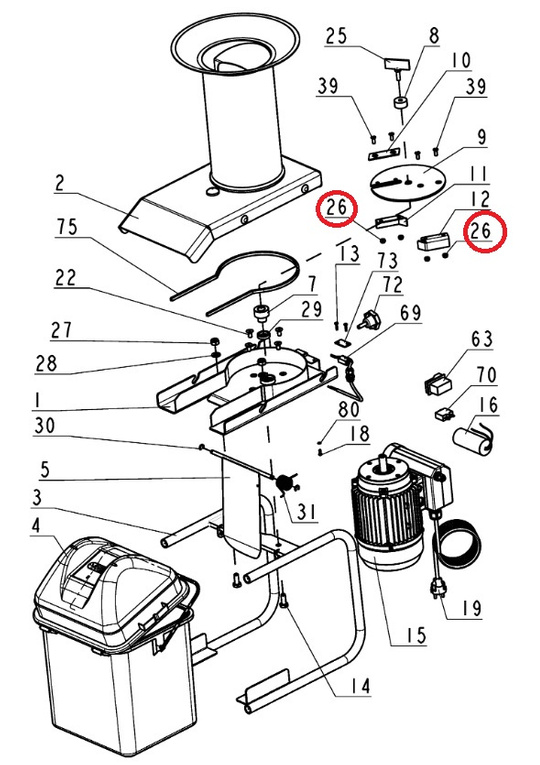 Nakrętka noża rozdrabniacza owoców Vares