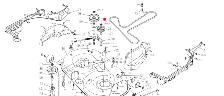 Oryginalny pasek noży traktorka Oleo-Mac OM 99L (TS000123R)