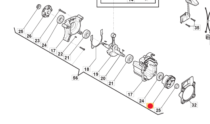 Zespół zabieraków rozrusznika dmuchawy Stiga BL980 / SBP375 (118804458/0)